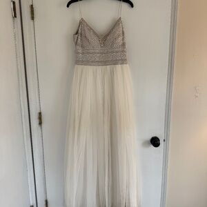 Adrianna Papell Beaded Tulle Gown